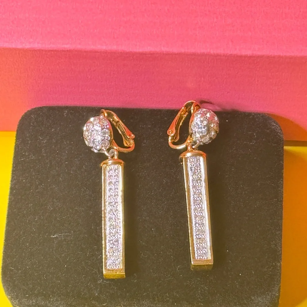 Valentino Black and Gold Crystal Earrings - Picture 3 of 15